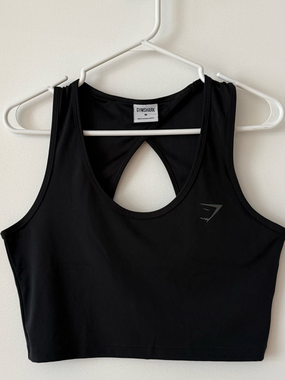 Gymshark GS Power Open Back Cropped Tank – Black – Size M